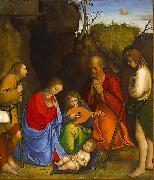 Giovanni Agostino da Lodi Adoration of the Shepherds. oil painting on canvas